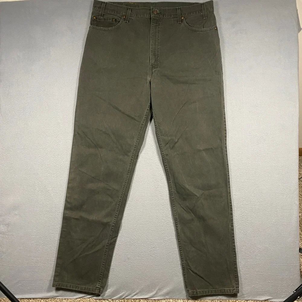 Vintage Levi's 540 Relaxed Fit Jeans Mens 38x34 Olive Green Brown Tab USA Made